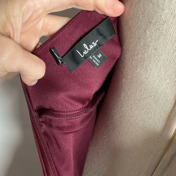 Lulu’s Wine Red Cutout Halter Bodycon Mermaid Maxi Gown Size Medium - Picture 8 of 8